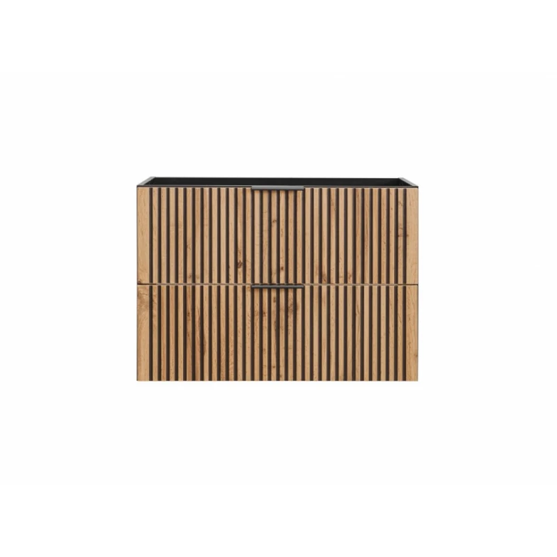 ArtCom Kúpeľňová zostava XILO | black/dub wotan TYP: Skrinka pod umývadlo XILO DUB WOTAN 82-80-D-2S / 82 x 57 x 46 cm
