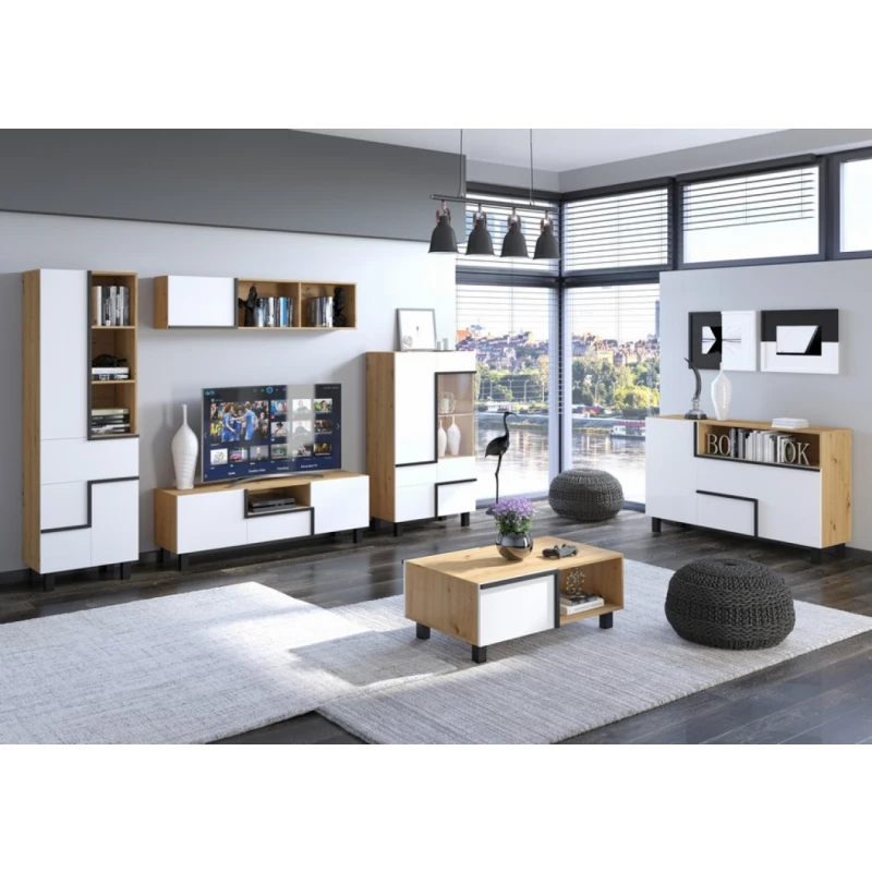 ArtCross Obývacia stena LARS 1 Farba: Dub ARTISAN/biela