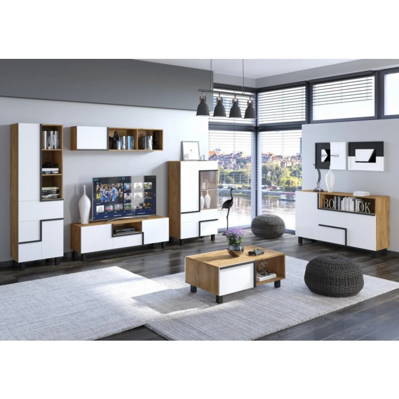 ArtCross Obývacia stena LARS 1 Farba: Dub burgundsky/biela