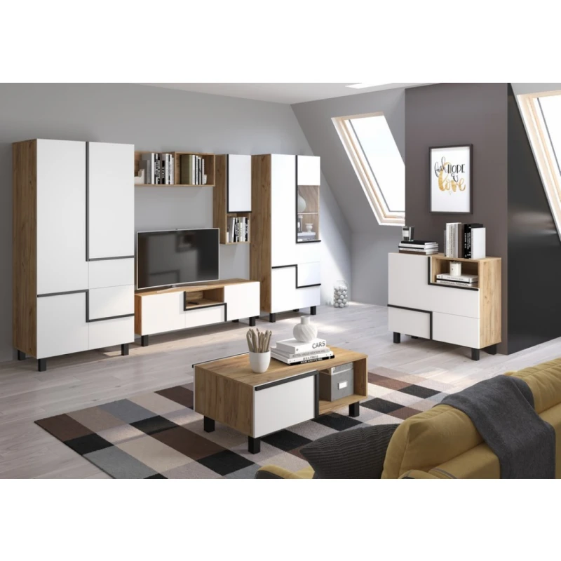 ArtCross Obývacia stena LARS 2 Farba: craft zlatá/biela