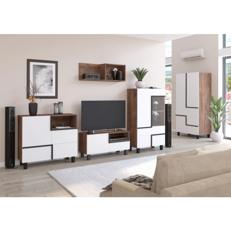 ArtCross Obývacia stena LARS 3 Farba: craft tobaco/biela