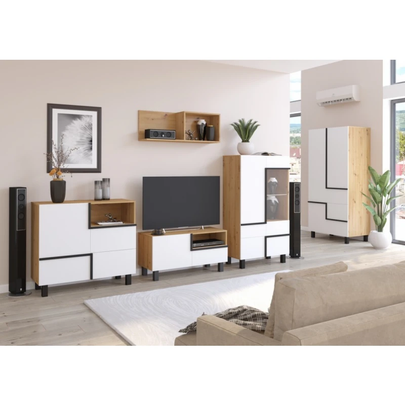 ArtCross Obývacia stena LARS 3 Farba: Dub ARTISAN/biela