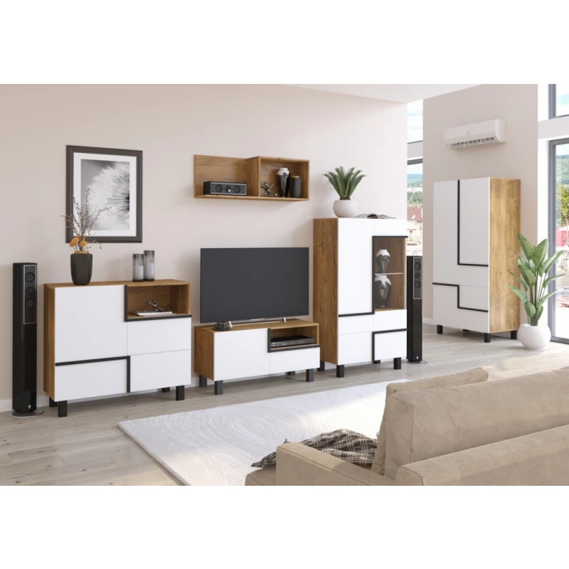 ArtCross Obývacia stena LARS 3 Farba: Dub burgundsky/biela