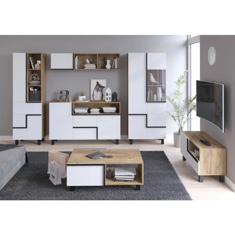 ArtCross Obývacia stena LARS 4 Farba: craft zlatá/biela