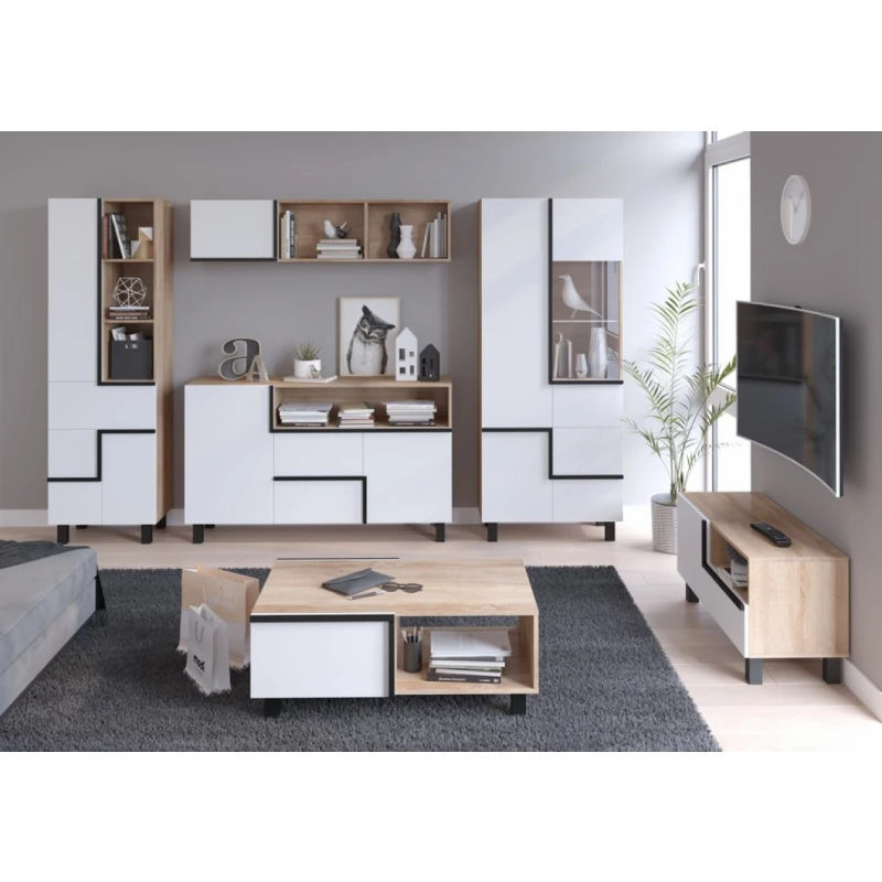 ArtCross Obývacia stena LARS 4 Farba: dub sonoma svetlá/biela