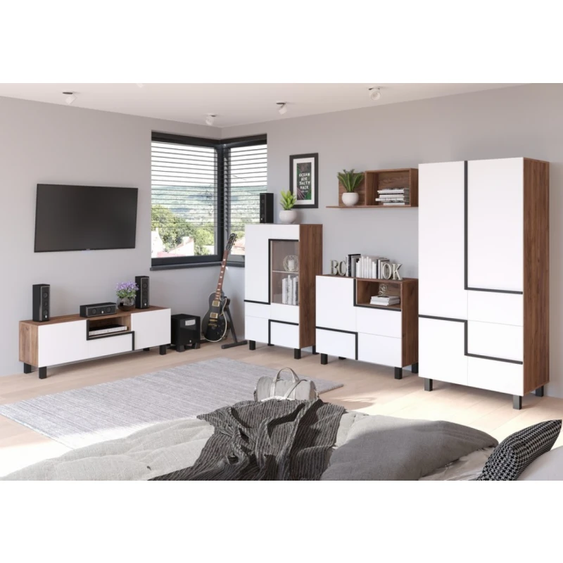 ArtCross Obývacia stena LARS 5 Farba: craft tobaco/biela