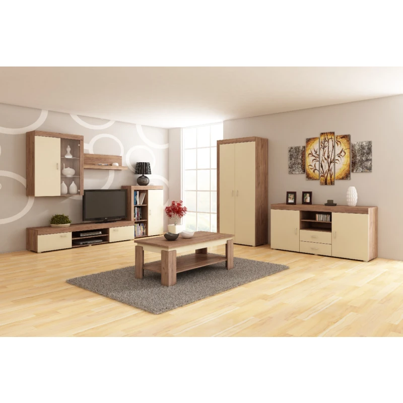 ArtCross Obývacia stena MAMBA Farba: craft tobaco / krémový