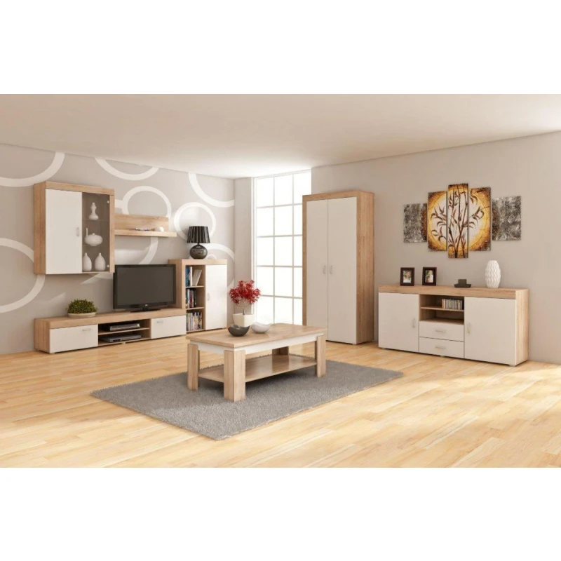 ArtCross Obývacia stena MAMBA Farba: Dub sonoma svetlá / biely lesk