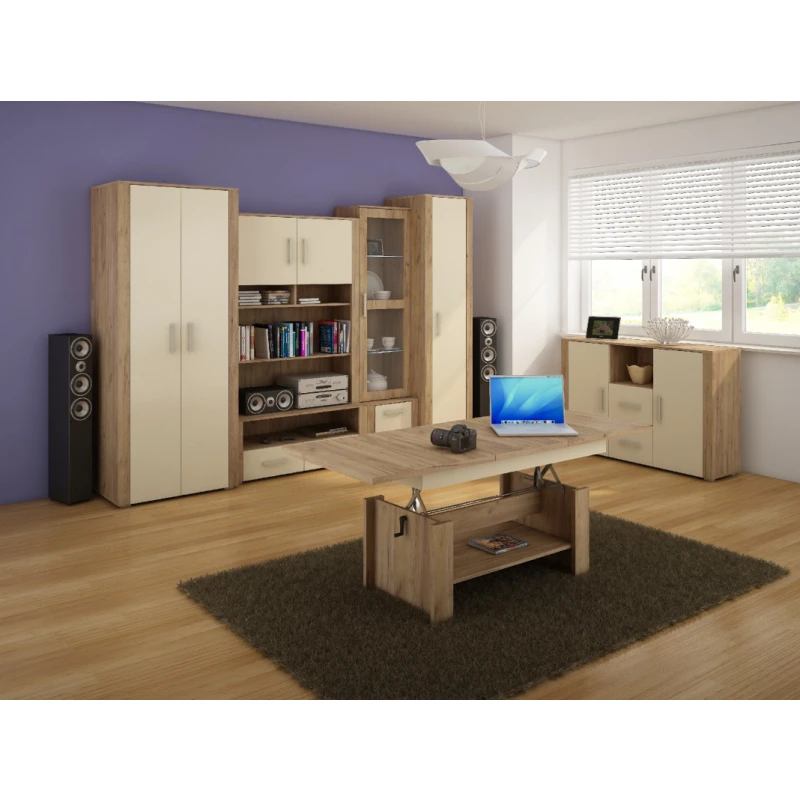 ArtCross Obývacia stena NOTTI 2 Farba: craft zlatý / krémová / craft zlatý