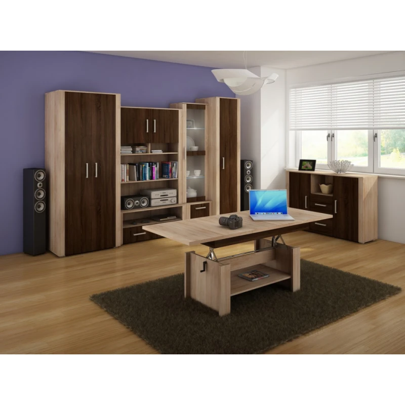 ArtCross Obývacia stena NOTTI 2 Farba: Dub sonoma svetlá / dub sonoma tmavá / dub sonoma svetlá