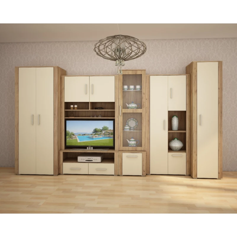 ArtCross Obývacia stena NOTTI 3 Farba: craft zlatý / krémová / craft zlatý