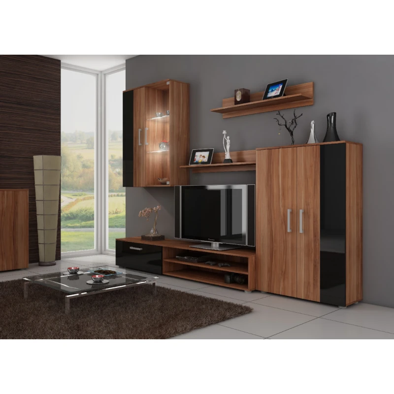 ArtCross Obývacia stena STELLA Farba: Slivka / čierny lesk