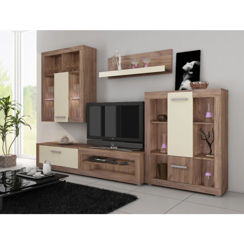 ArtCross Obývacia stena VIKI Farba: craft tobaco / krémový