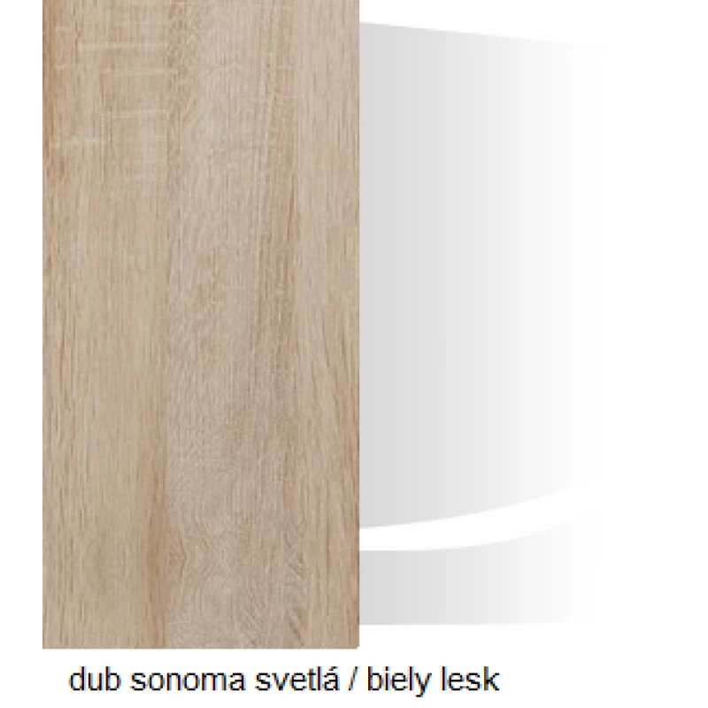 ArtCross Šatníková skriňa SOLAR | SLR 05 Farba: Dub sonoma svetlá / biely lesk