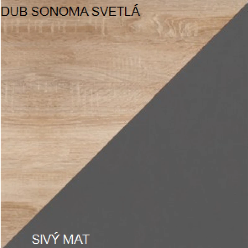 ArtCross Šatníková skriňa SOLO | SOL 07 Farba: Dub sonoma svetlá / sivý mat