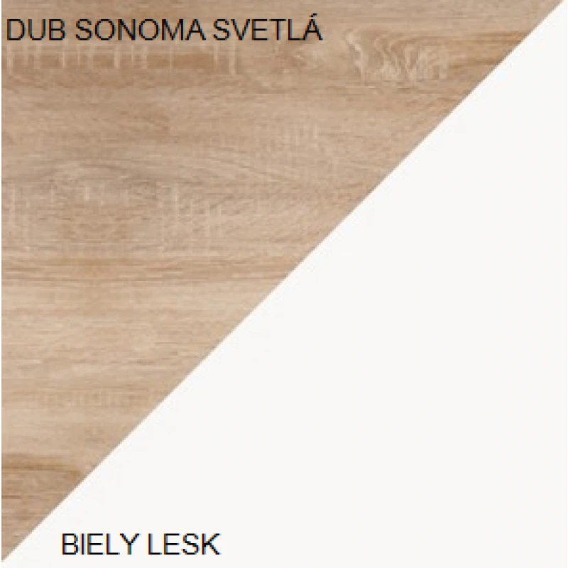 ArtCross Šatníková skriňa VIKI | 05 Farba: Dub sonoma svetlá / biely lesk