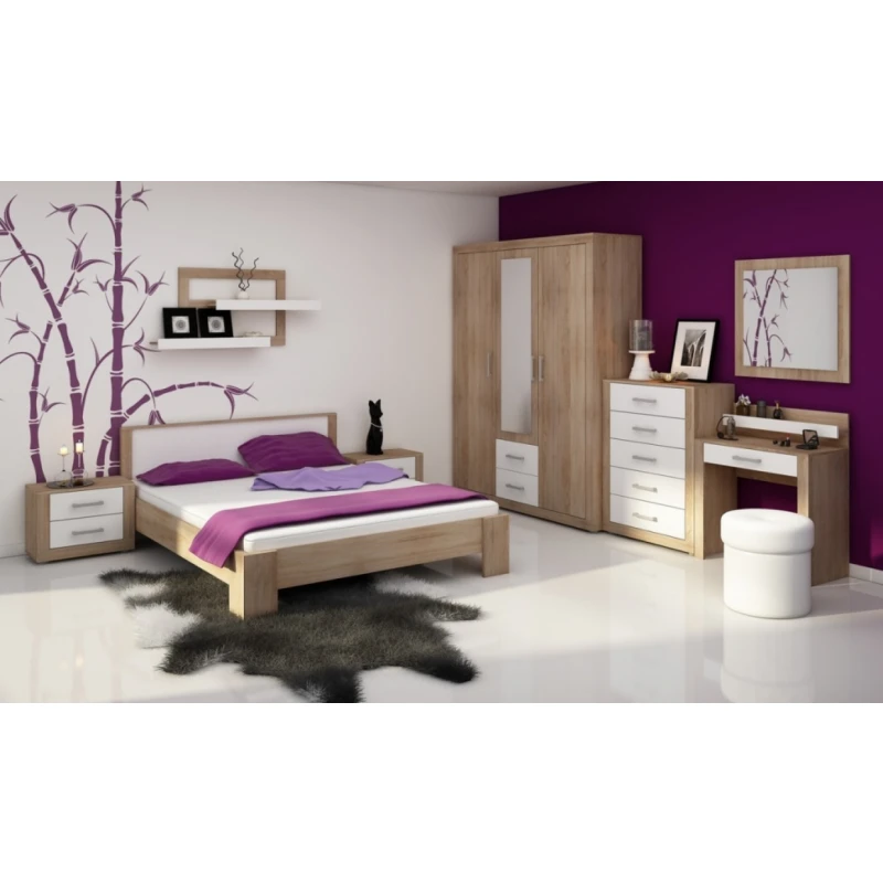 ArtCross Šatníková skriňa VIKI  | 07 Farba: Dub sonoma svetlá / biely lesk