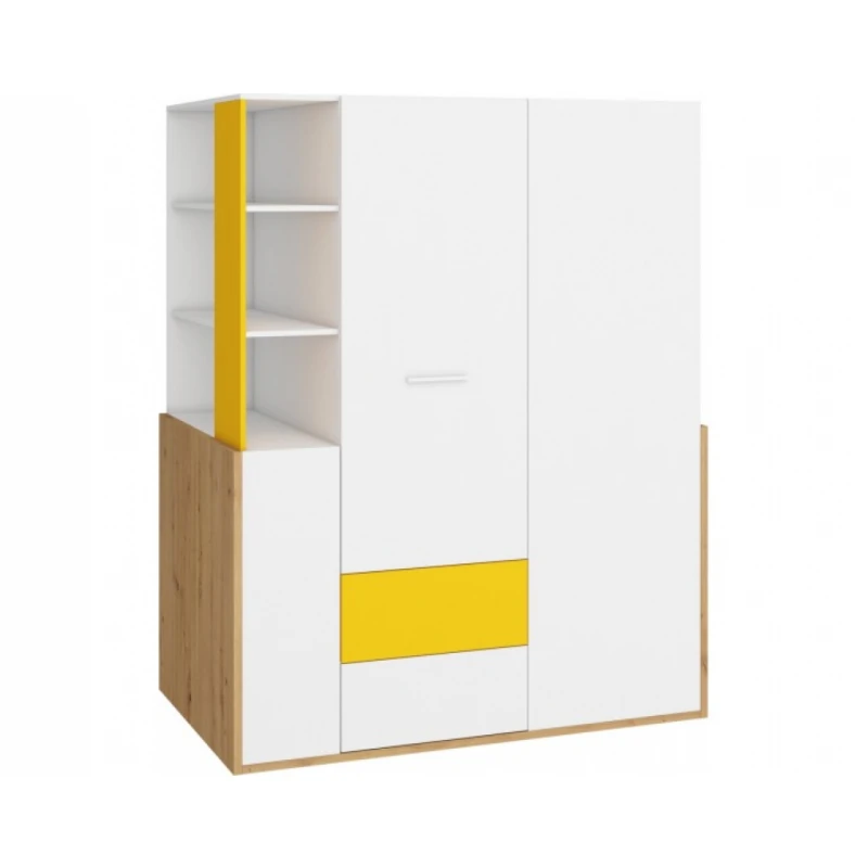 ArtCross Skriňa HEY-21 | 155 Farba: Dub artisan/biela/žltá