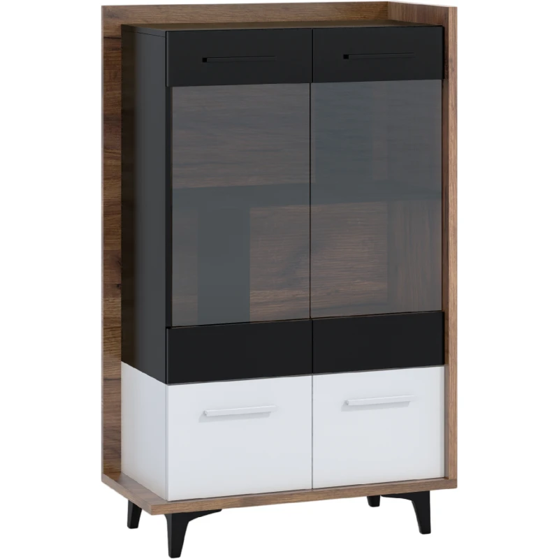 ArtCross Vitrína BOX-12 Farba: craft tobaco / biela / čierna 