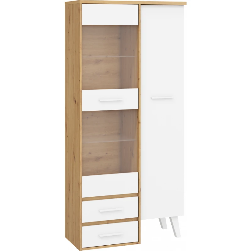 ArtCross Vitrína NORDIS-17 | 1D2S Farba: Dub ARTISAN/biela