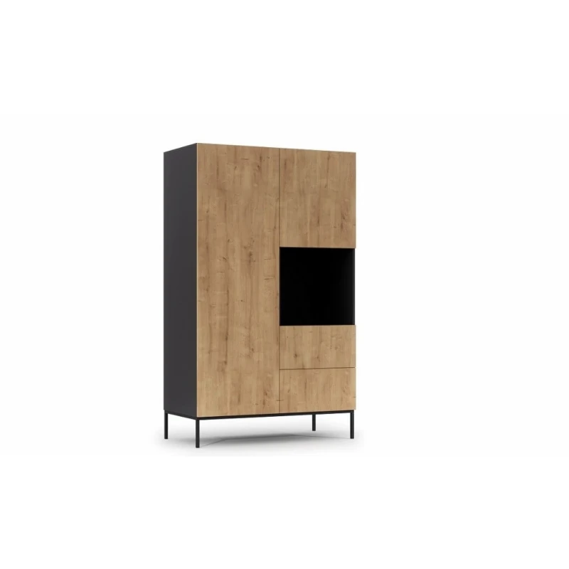 ArtElta Šatníková skriňa LANZZI 120 Farba: Čierna / Dub artisan