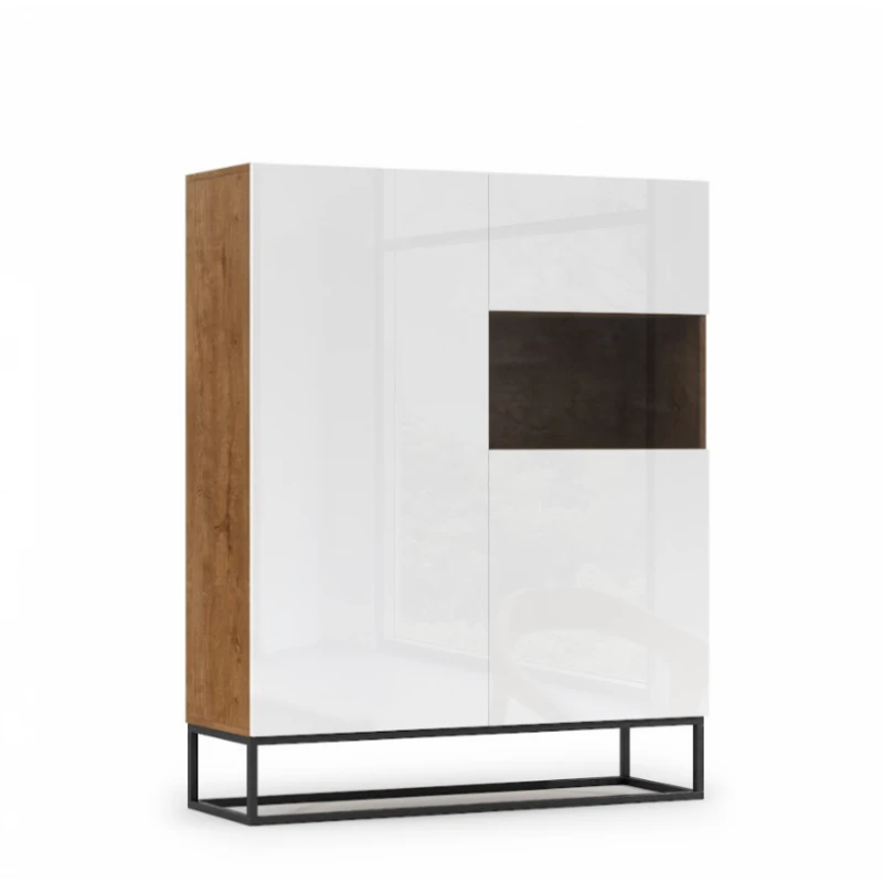 ArtElta Vitrína AVORIO Farba: Dub artisan / biely lesk