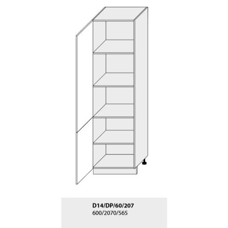 ArtExt Kuchynská linka Brerra - lesk Kuchyňa: Spodná skrinka D14/DP/60/207 / (ŠxVxH) 60 x 207 x 56,5 cm
