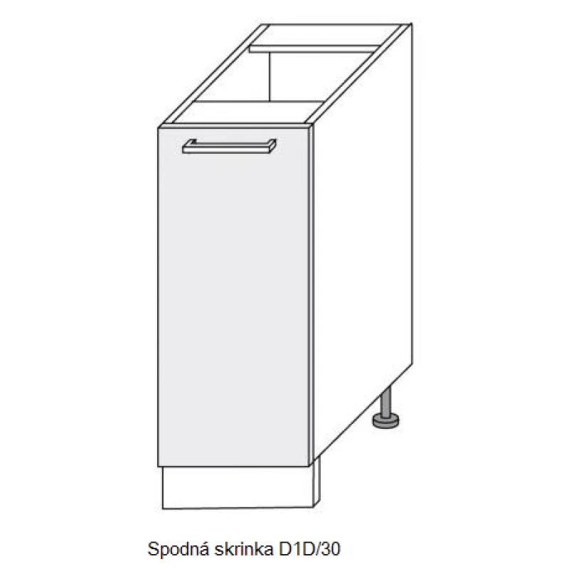 ArtExt Kuchynská linka Brerra - lesk Kuchyňa: Spodná skrinka D1D/30 / (ŠxVxH) 30 x 82 x 50 cm