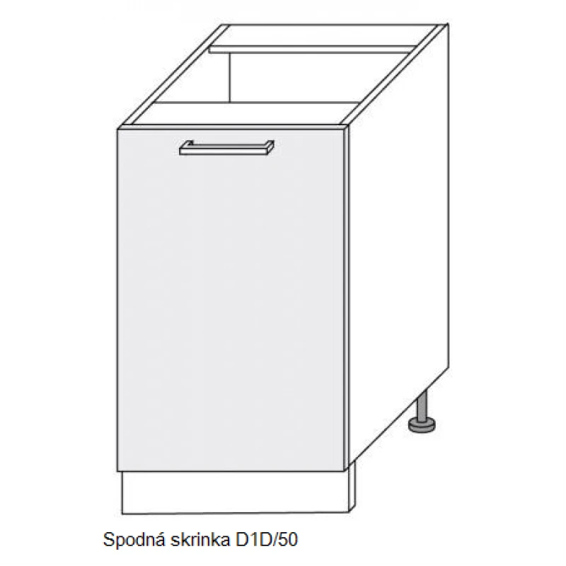 ArtExt Kuchynská linka Brerra - lesk Kuchyňa: Spodná skrinka D1D/50 / (ŠxVxH) 50 x 82 x 50 cm