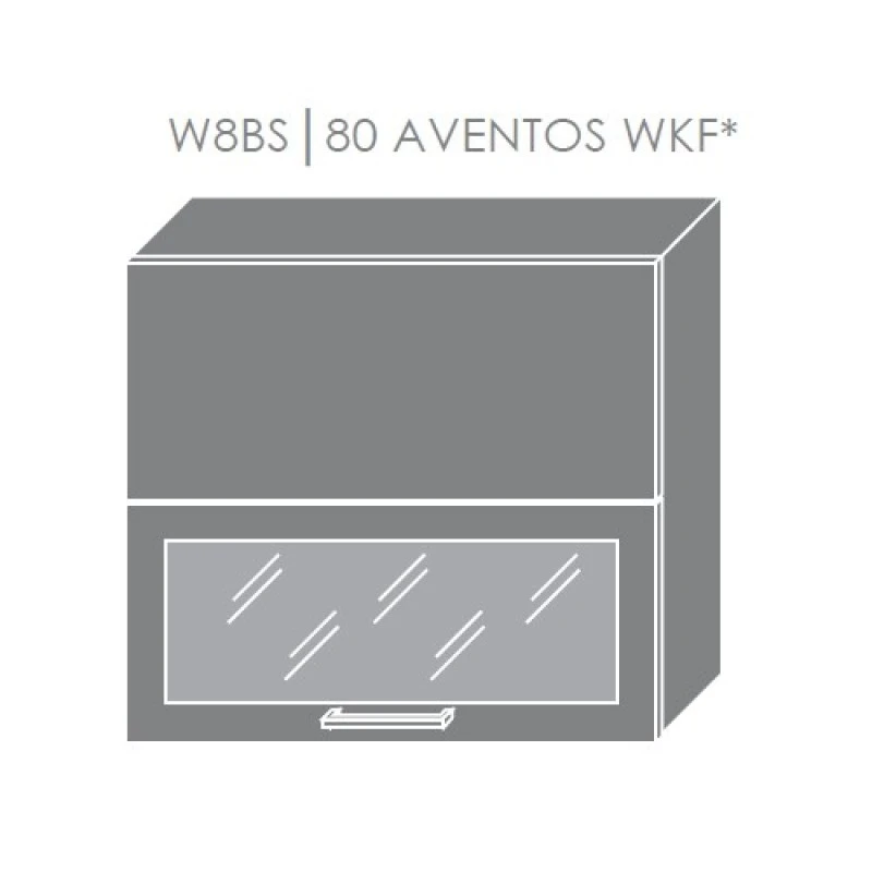 ArtExt Kuchynská linka Florence - mat Kuchyňa: Horná skrinka W8BS/80 AVENTOS WKF/ rám vo farbe dvierok / korpus grey, lava, biela (ŠxVxH) 80 x 72 x 32,5 cm