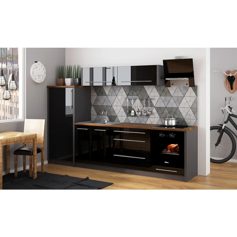 ArtExt Kuchynská linka Platinum M FARBA VRCHNÝCH DVIEROK: Biela, FARBA SPODNÝCH DVIEROK: Black