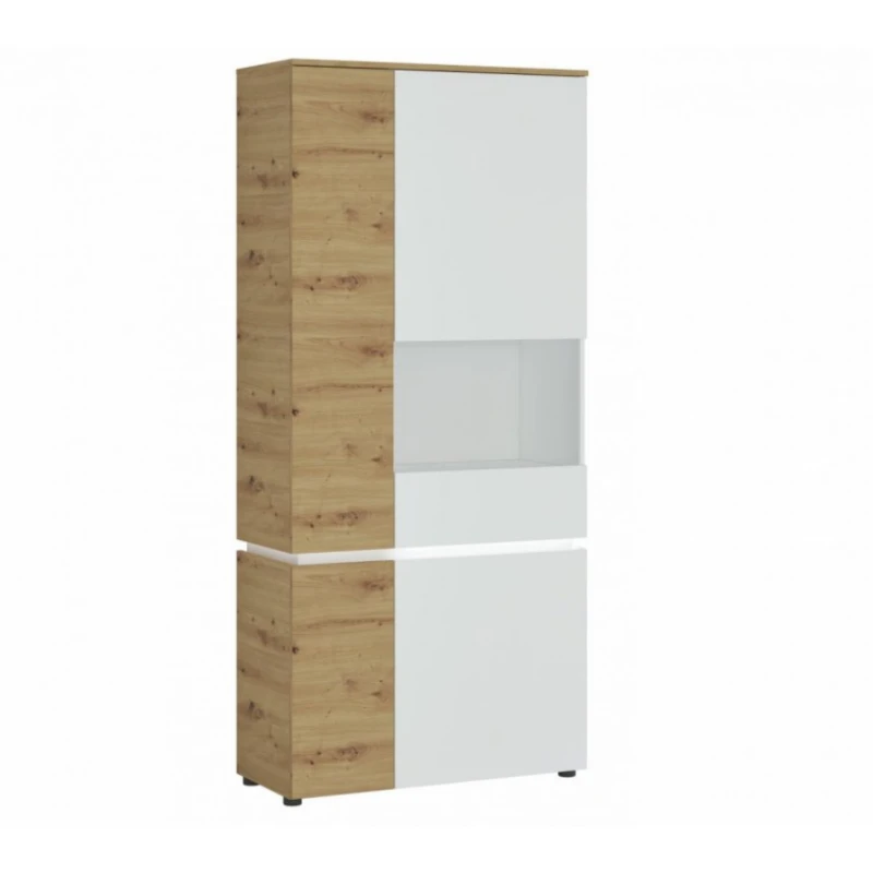 ArtExt Vitrína GRETA V01 R Farba: dub artisan / biela alpská