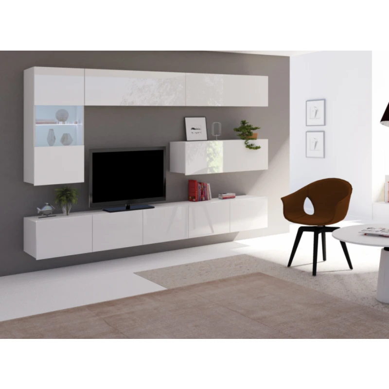 ArtGiB Obývacia stena CALABRINI IV FARBA: Biela / biely lesk