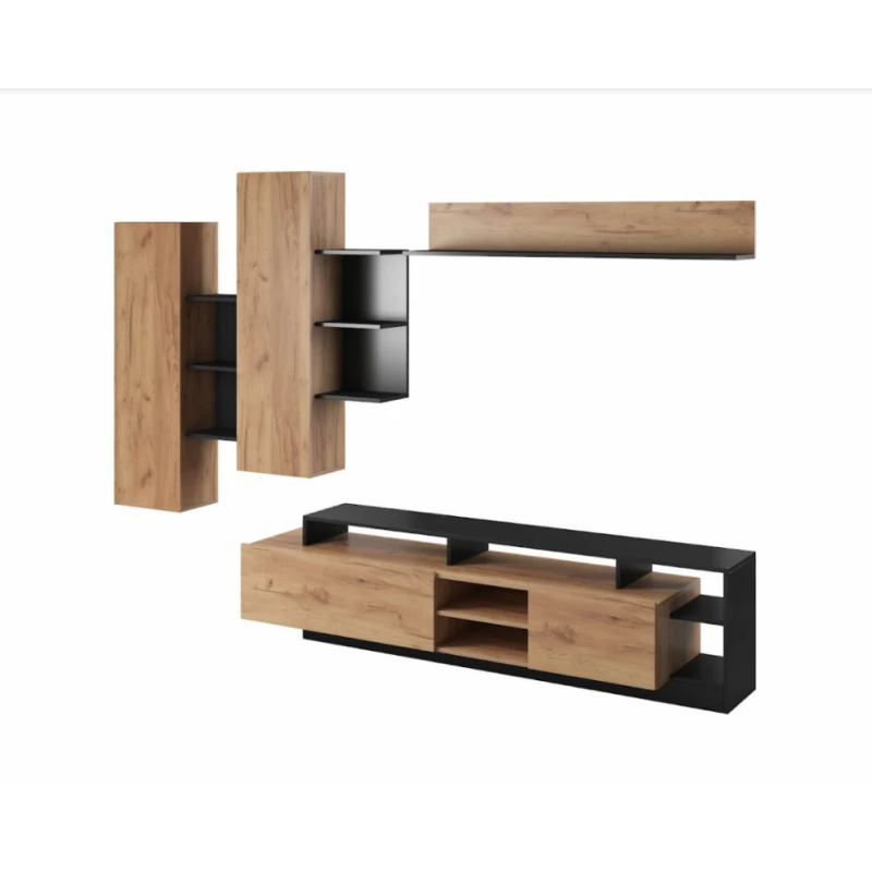 ArtLas Obývacia stena ABBY FARBA: dub craft / antracit