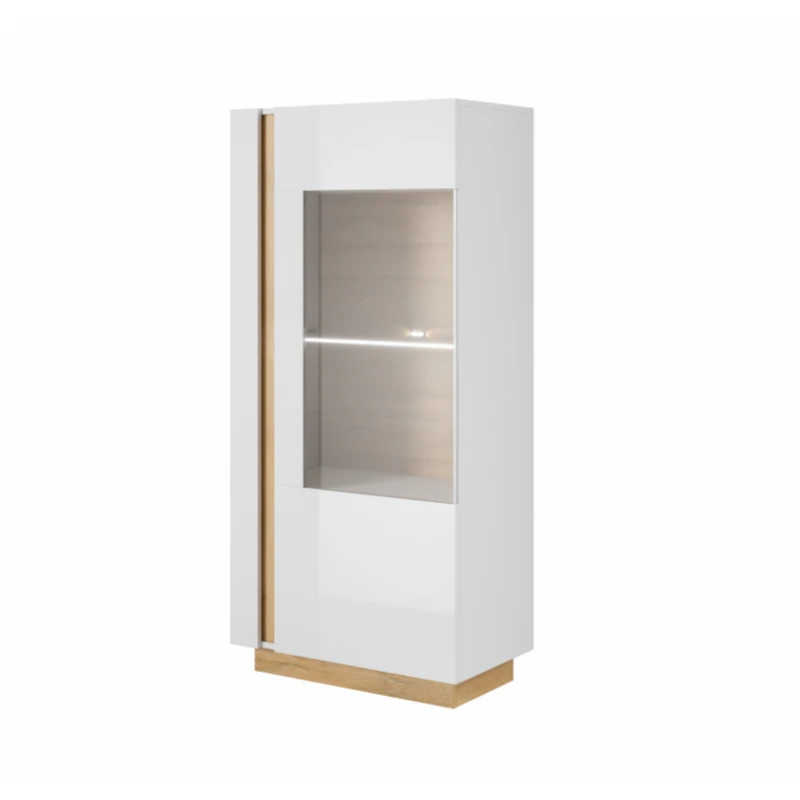 ArtLas Vitrína ARTENS 72 s LED |  dub grandson/biely lesk