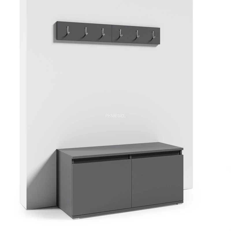 ArtPK Botník EMI 100 s vešiakom | grafit