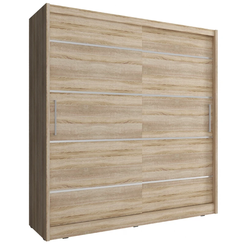 ArtPS Šatníková skriňa JAMIE ALU 200 Farba: dub sonoma