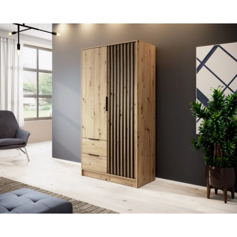 ArtPS Šatníková skriňa KELLY 2D | bez zrkadla Farba: Dub artisan