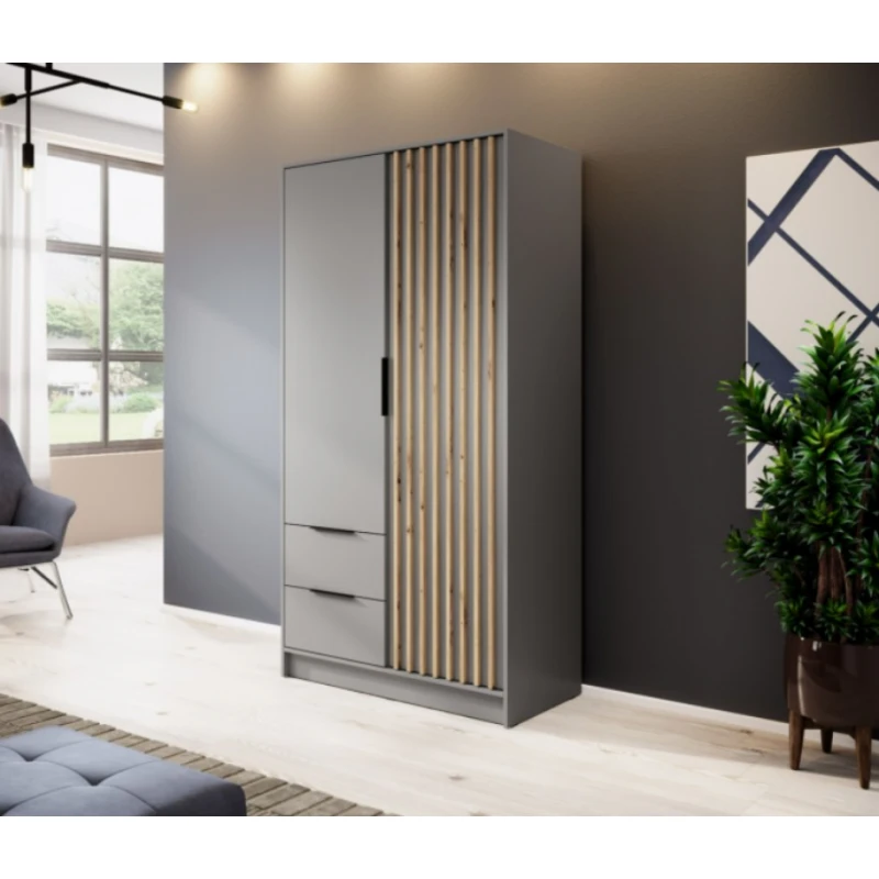 ArtPS Šatníková skriňa KELLY 2D | bez zrkadla Farba: Sivá