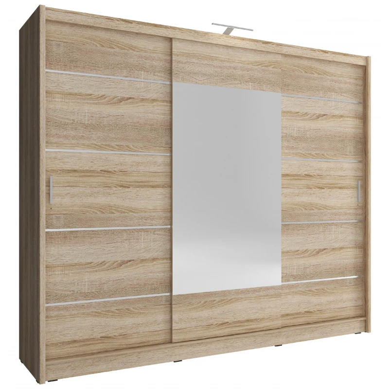 ArtPS Šatníková skriňa WILLOW 250 ALU Farba: dub sonoma