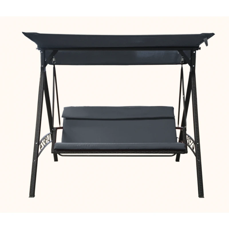 ArtRoja Záhradná hojdačka RATTAN | čierna