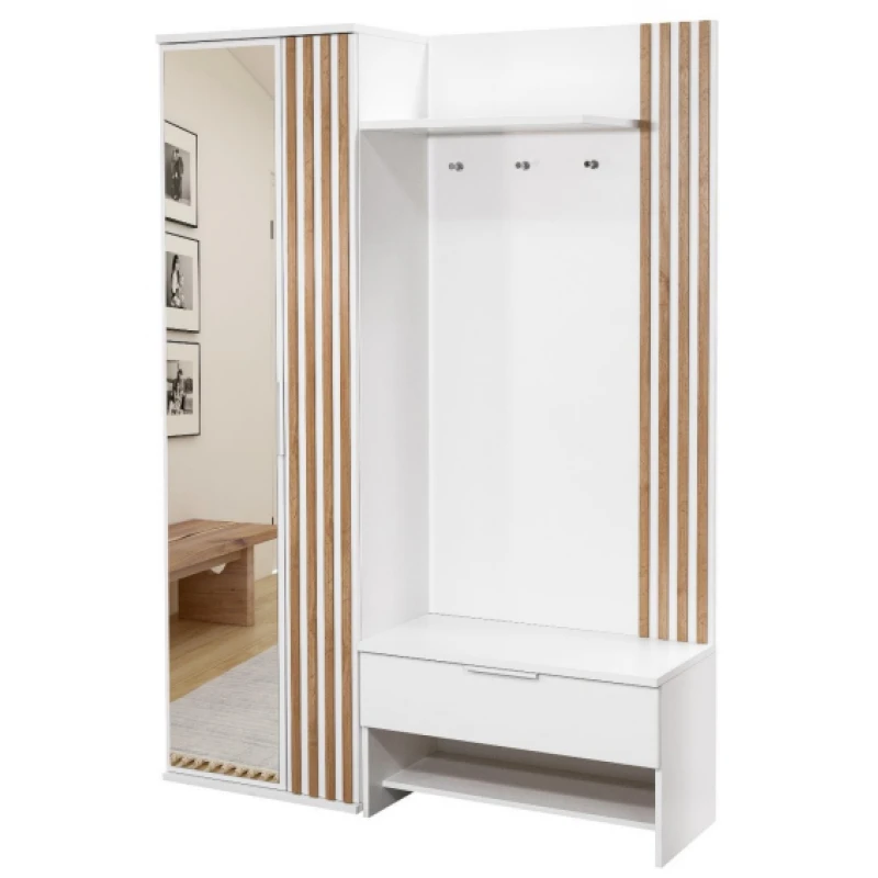 ArtStol Predsieň MILO 140 s lamelami Farba: Biela