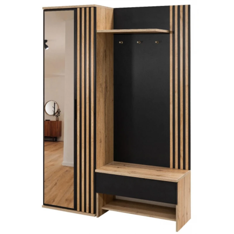 ArtStol Predsieň MILO 140 s lamelami Farba: Čierna