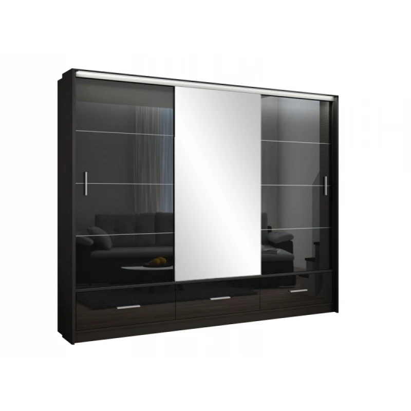 ArtStol Šatníková skriňa MARSYLIA 250 Farba: čierny lesk