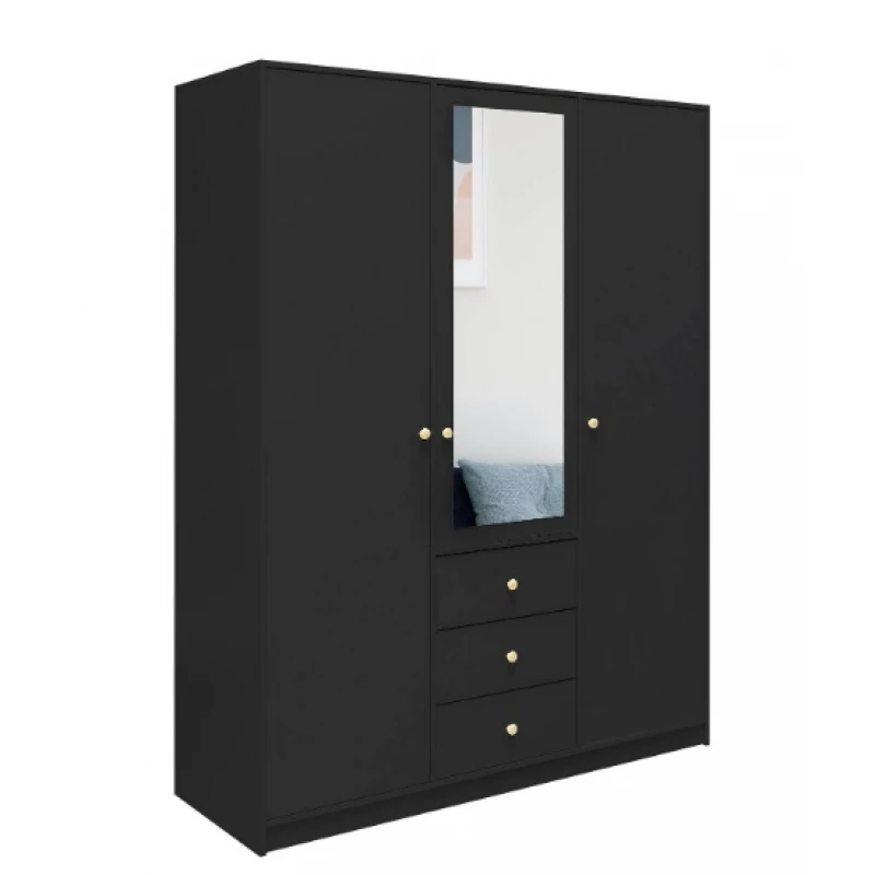 ArtStol Šatníková skriňa SIENA 3D Farba: Čierna