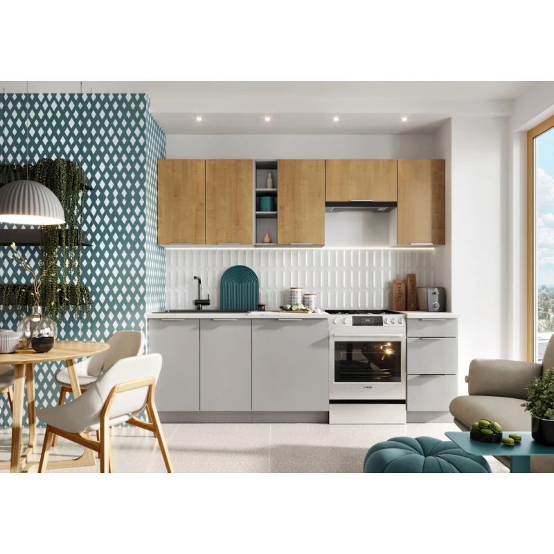 Artstolk Kuchynská linka EMMA | 1,8 - 2,4 m (pracovná doska BG41) Emma TYP: s pracovnou doskou