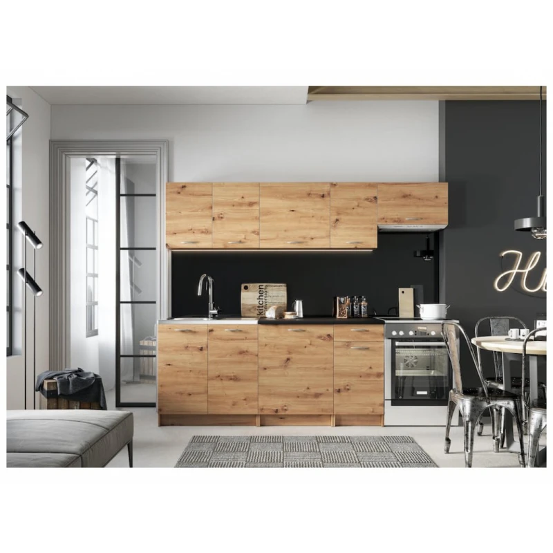 ArtStolk Kuchynská linka Mela 1,8 / 2,4m - dub artisan