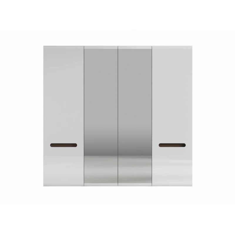 BLACK RED WHITE Azteca SZF2D2L/21/22 šatníková skriňa so zrkadlom biela / biely lesk / wenge magia