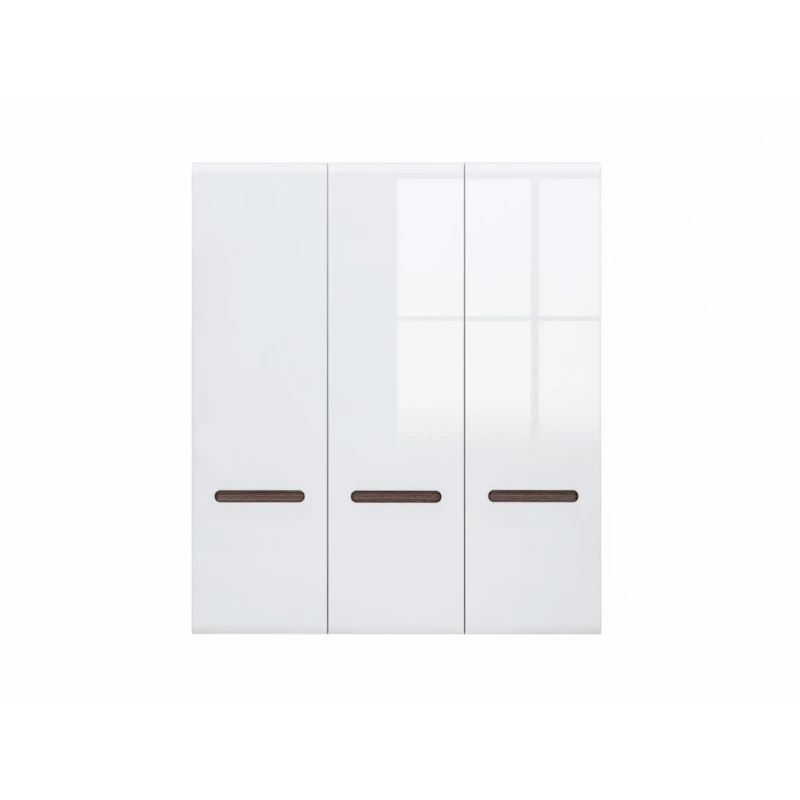 BLACK RED WHITE Azteca SZF3D/21/18 šatníková skriňa biela / biely lesk / wenge magia