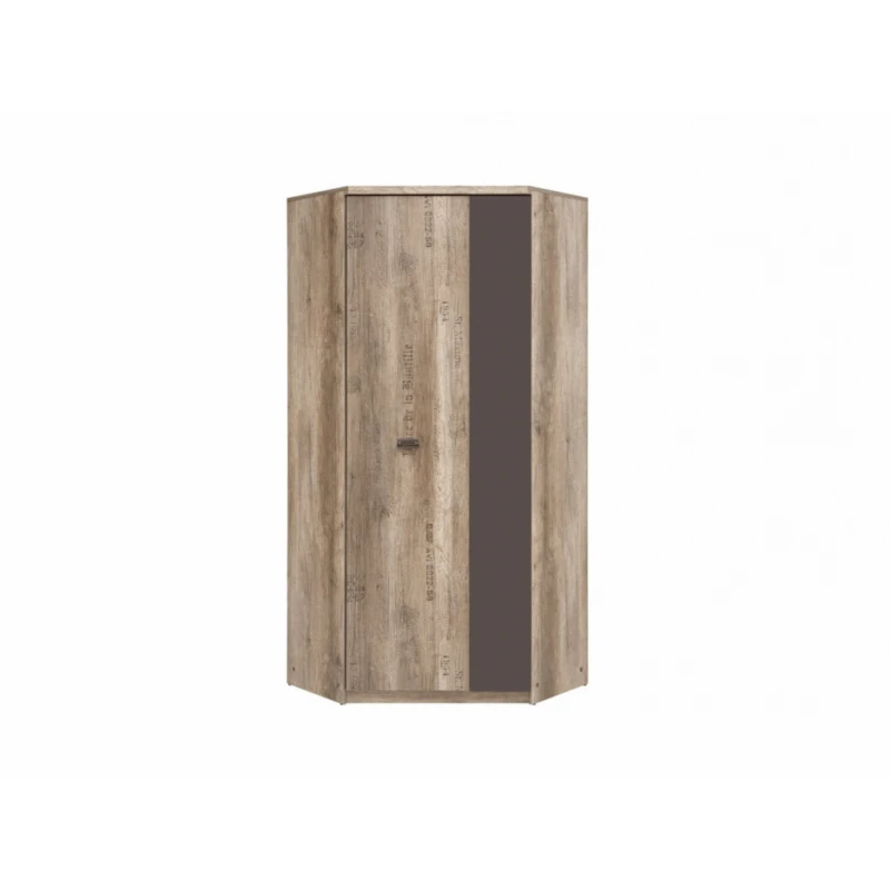 BLACK RED WHITE Malcolm SZFN2D rohová šatníková skriňa dub canyon monument / sivý wolfram / potlač